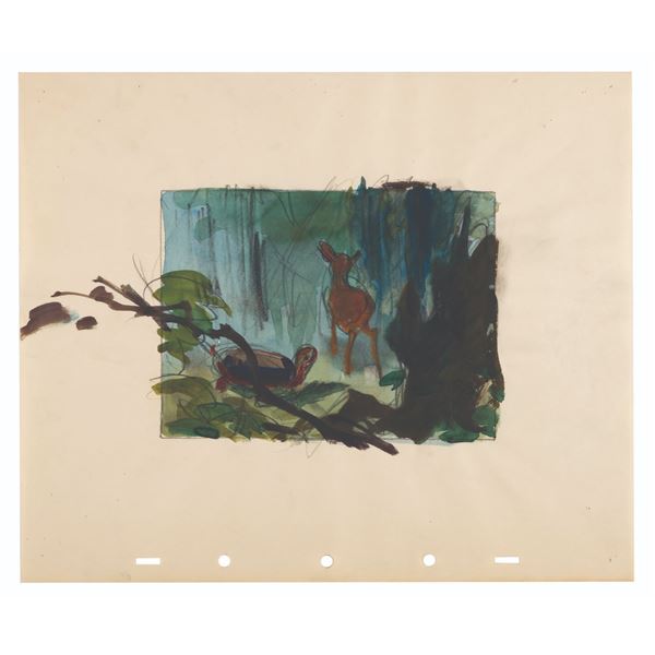 An Original Watercolor Concept from "Bambi"