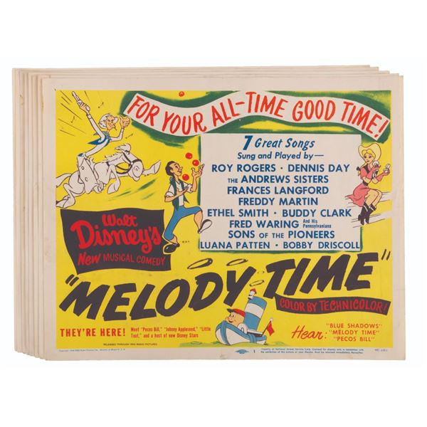 A Complete Set of "Melody Time" Lobby Cards.
