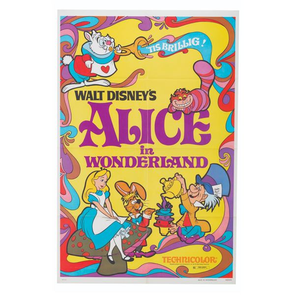 A 1981 Re-Release "Alice in Wonderland" One-Sheet.