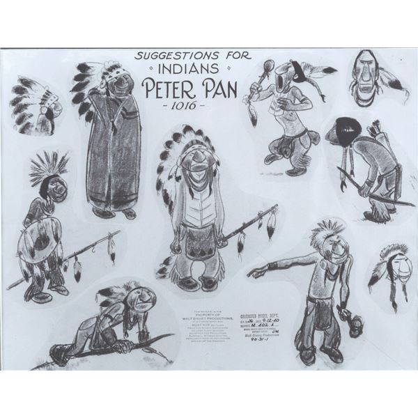 A "Peter Pan" Indians Model Sheet.