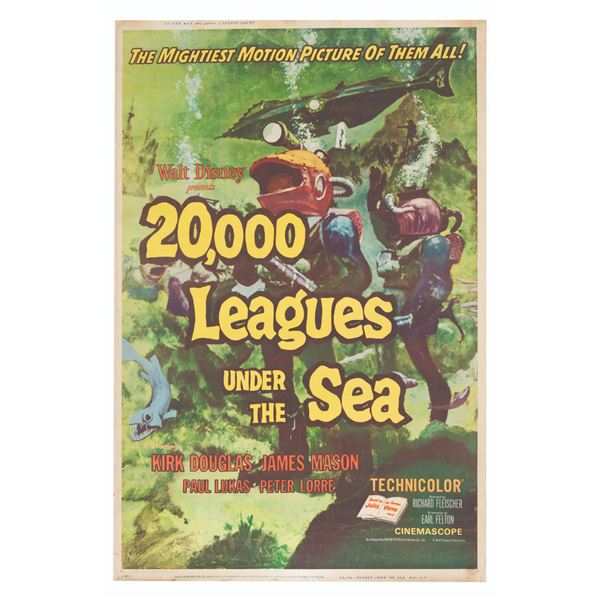 A "20,000 Leagues Under the Sea" Re-Release Bus Stop Poster.