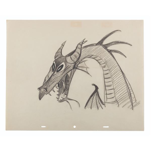 A "Sleeping Beauty" Maleficent Dragon Production Drawing.