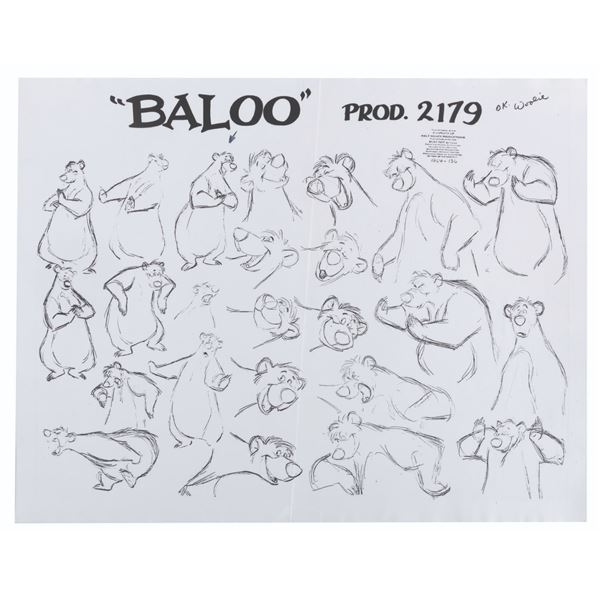A "The Jungle Book" Baloo Model Sheet.