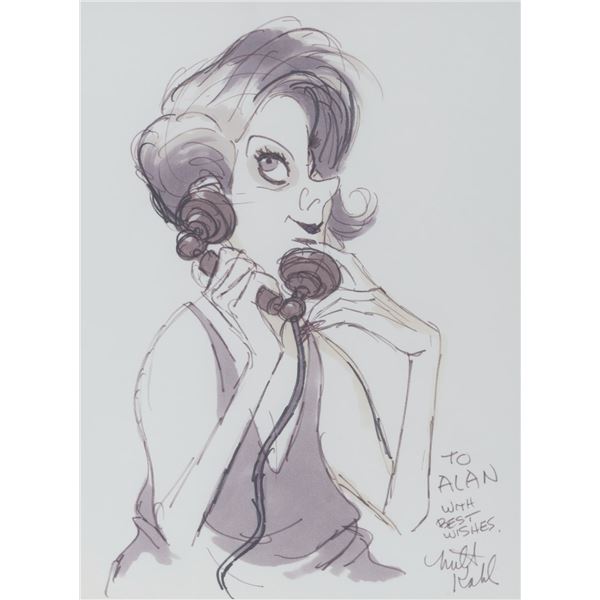 An Original Madame Medusa Drawing by Milt Kahl.