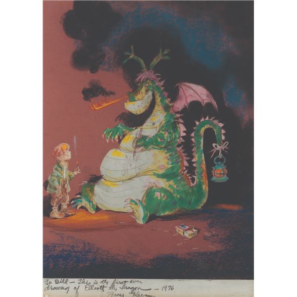 Ken Anderson's First Drawing of Elliott from "Pete's Dragon."