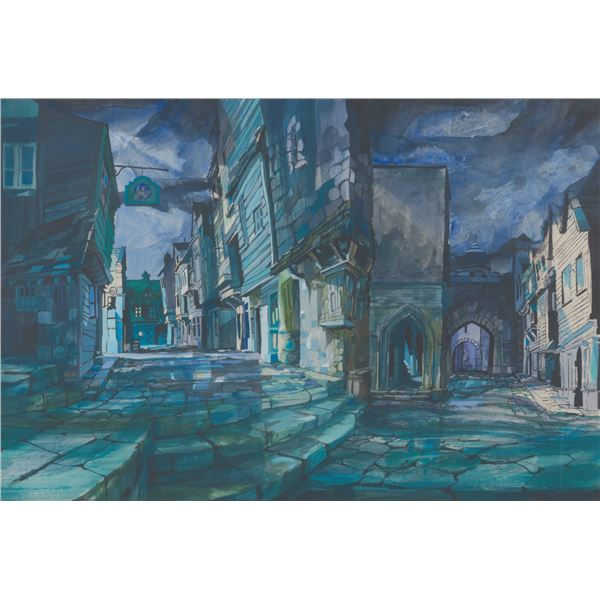 A Walt Peregoy "Oliver & Company" Color Background Study.