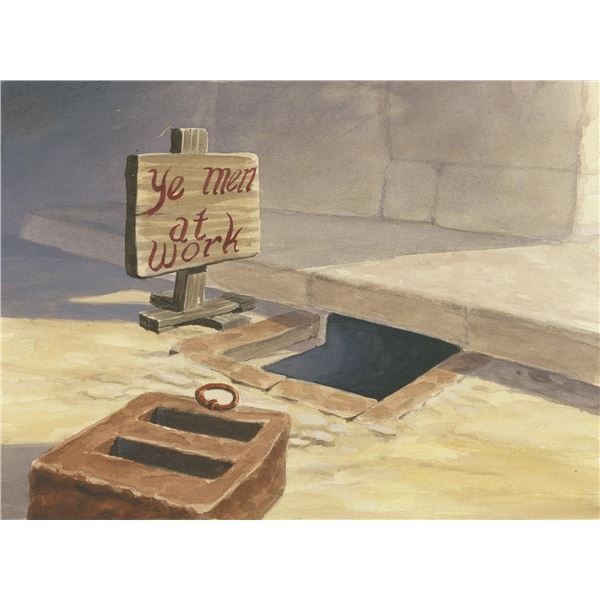 A "Prince and the Pauper" Background Color Key Painting.