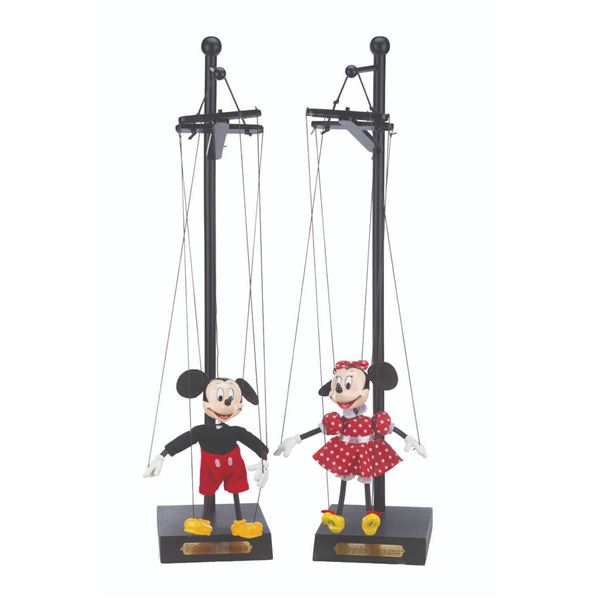 A Pair of Bob Baker Mickey and Minnie Marionettes.