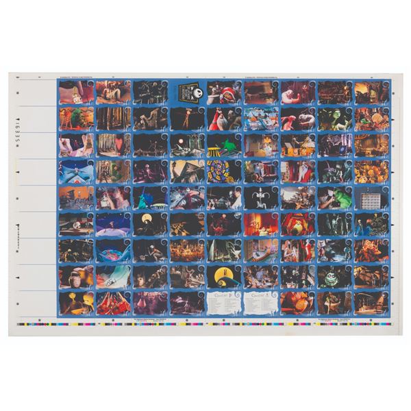 An Uncut Set of "The Nightmare Before Christmas" Trading Cards.