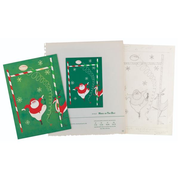 A T. Hee Football Christmas Card Design.