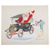 Image 1 : A Classic Car Ralph Hulett Christmas Card Painting.