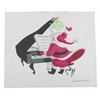 Image 1 : A Ralph Hulett Santa Piano Christmas Card Painting.
