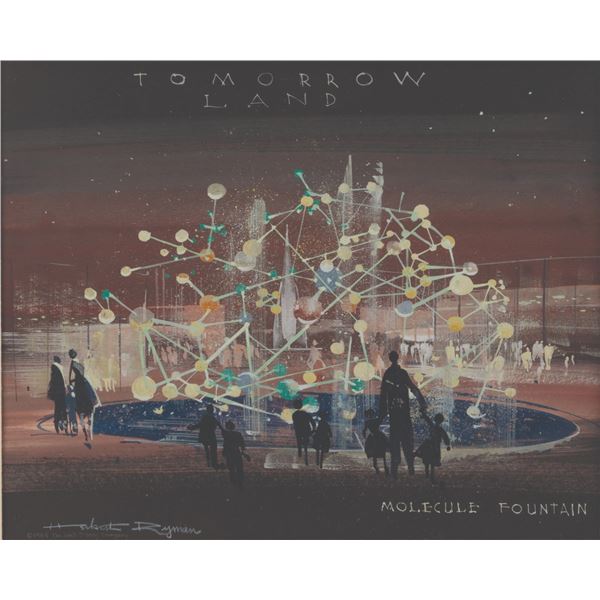 A Herb Ryman Tomorrowland Fountain Concept Painting.