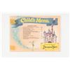 Image 2 : A 1957 Disneyland Hotel Children's Menu.