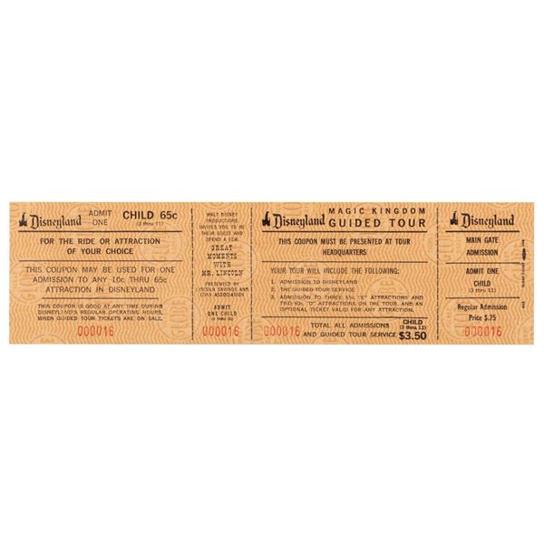 A Rare Disneyland Child Admission with Guided Tour Ticket.