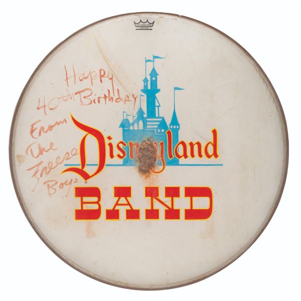 A Freese Boys Signed Disneyland Band Drum Head.