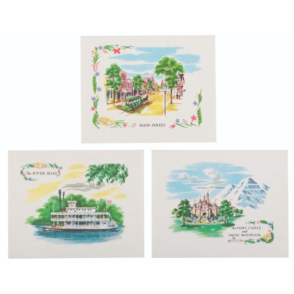 A Set of Pre-Opening Disneyland Notecards.