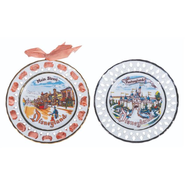 A Pair of Disneyland Laced Plates by Eleanore Welborn.