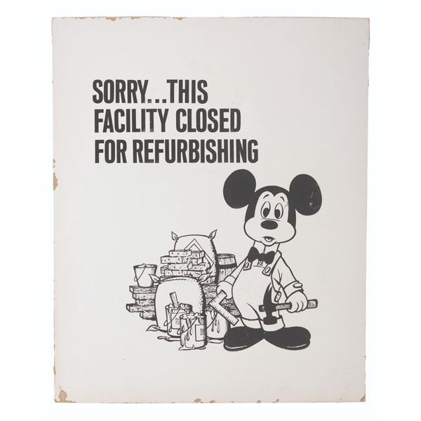 A Rare Disneyland Facilities Closed Sign.