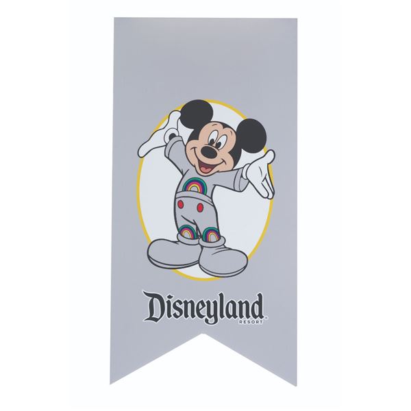 A Disneyland Resort Tomorrowland Mickey Sign.