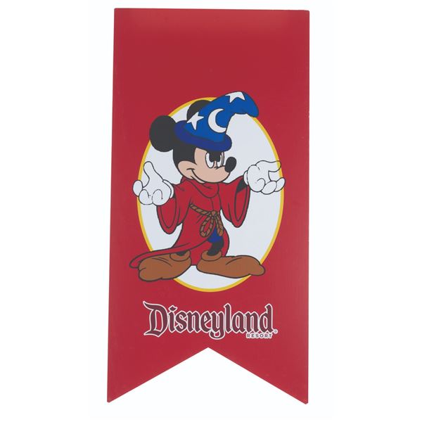 A Sorcerer Mickey Disneyland Resort Sign.