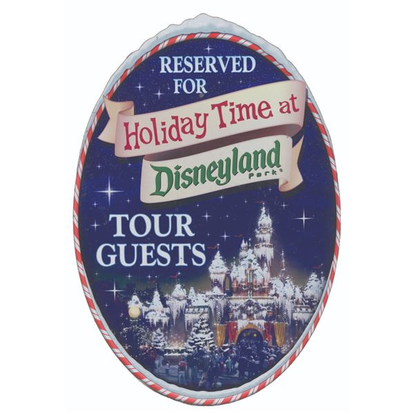 A Holiday Time at Disneyland Sign.