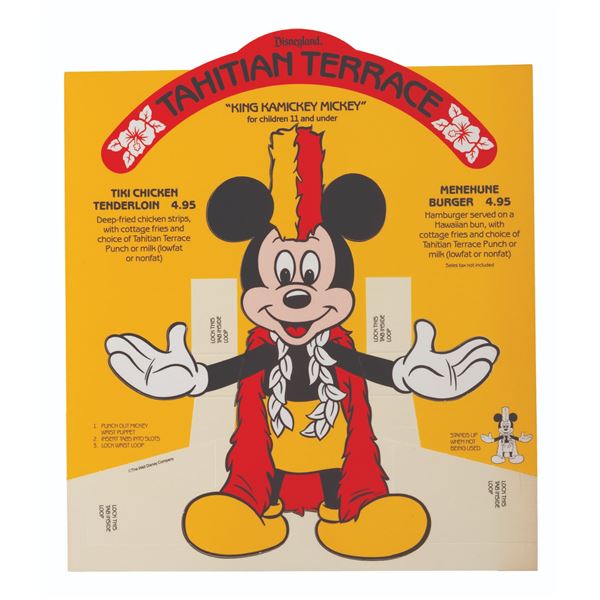 A Tahitian Terrace Children's Menu.