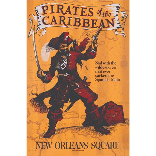 A Pirates of the Caribbean Attraction Poster.