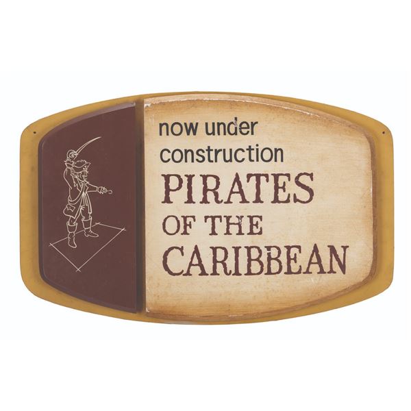 A Pirates of the Caribbean Under Construction Sign.