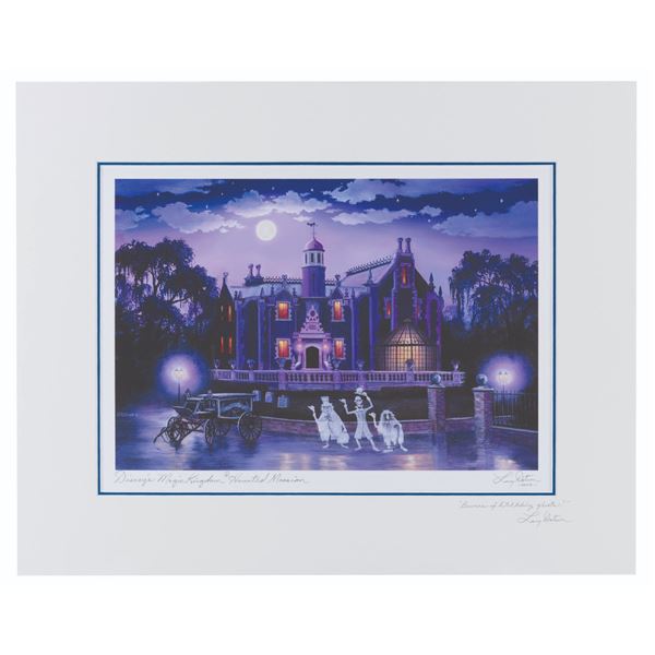 A Larry Dotson Magic Kingdom Haunted Mansion Signed Print.