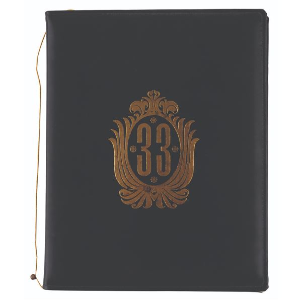 A Club 33 Dinner Menu.