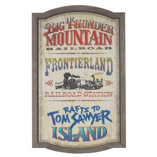 A Frontierland Attraction Sign Replica.