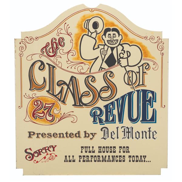 A Diamond Horseshoe Class of '27 Show Sign.