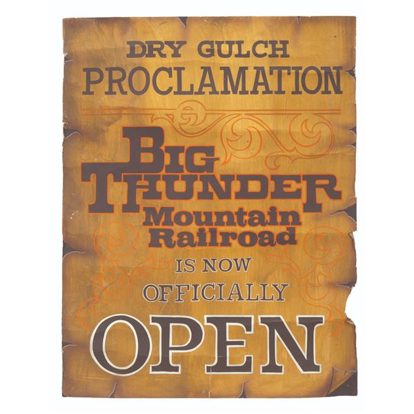 A Big Thunder Mountain Railroad Opening Poster.