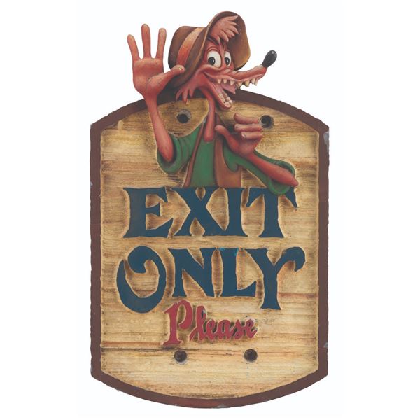 A Splash Mountain Exit Only Sign.