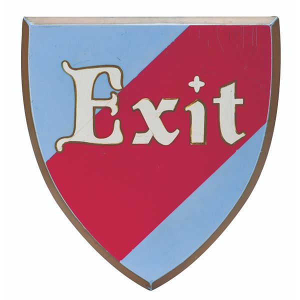 A King Arthur Carrousel Park-Used Exit Sign.