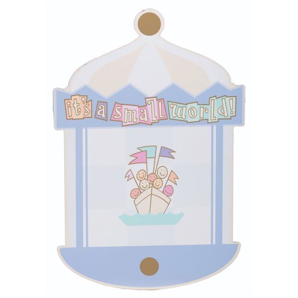 A Disneyland It's A Small World Metal Sign.