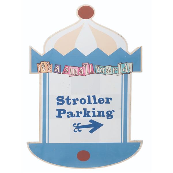 An It's a Small World Stroller Parking Sign.