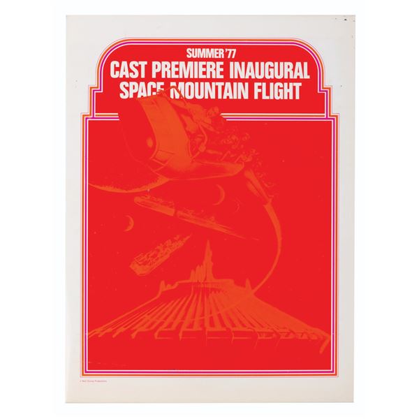 A Disneyland Cast Premiere Space Mountain Folder.