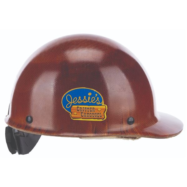 A Jessie's Critter Carousel & Guardians Imagineering Hard Hat.