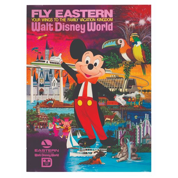 A Walt Disney World and Eastern Airlines Mickey Travel Poster.