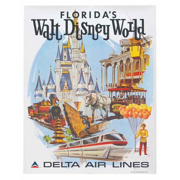 A Walt Disney World and Delta Airlines Travel Poster.