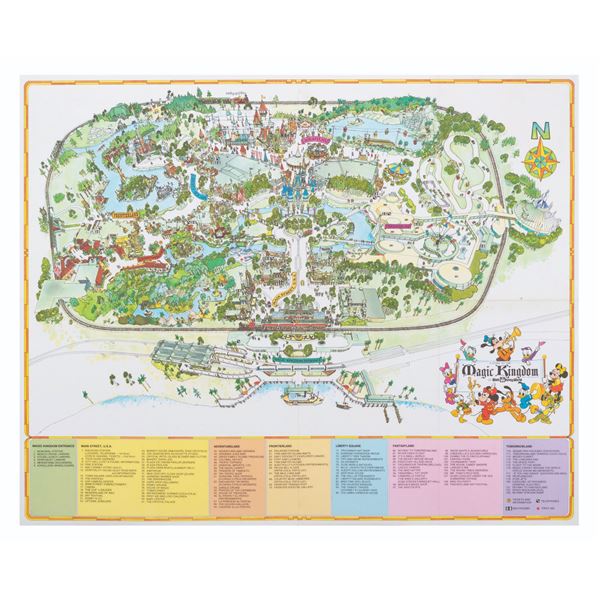 A 1975 Walt Disney World Magic Kingdom Souvenir Map.