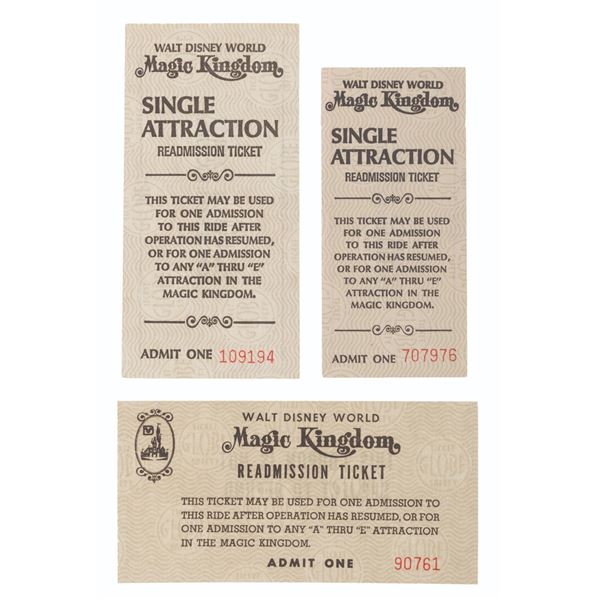 A Collection of Single Attraction Readmission Tickets.