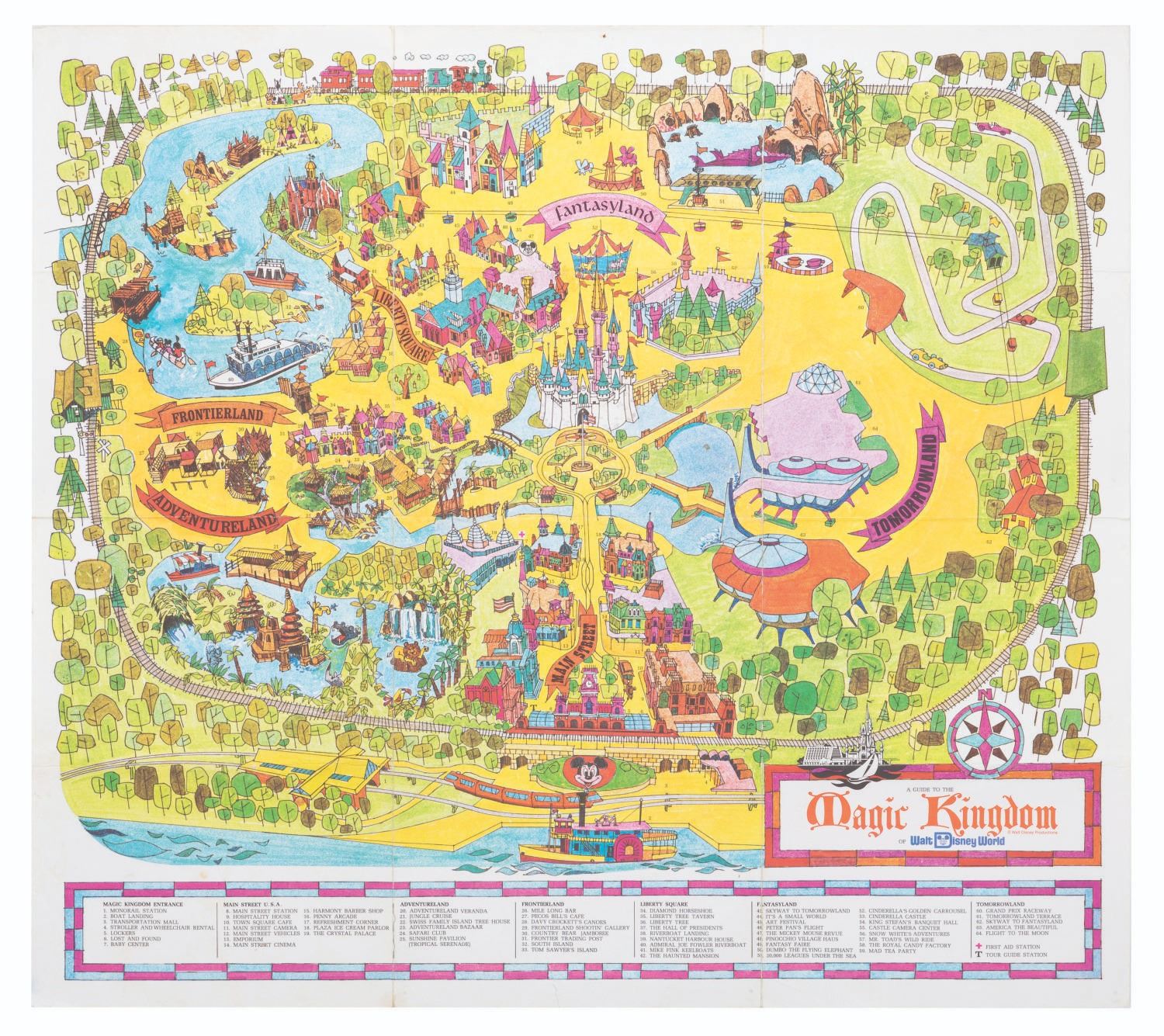 A 1971 Magic Kingdom Souvenir Map. - Van Eaton Galleries