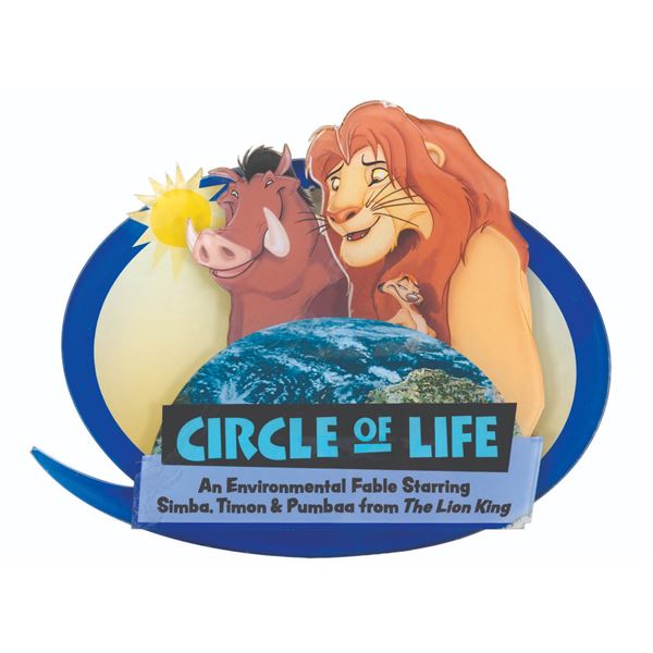 An Epcot"Circle of Life: An Environmental Fable" Sign.