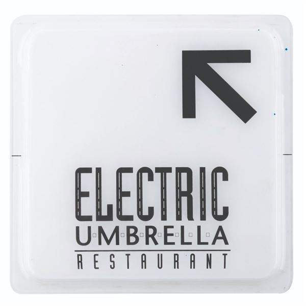 An Epcot Electric Umbrella Directional Sign.