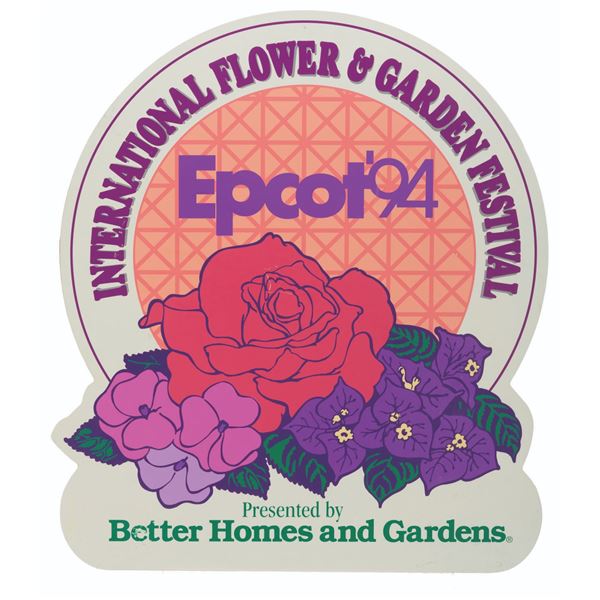 An Epcot 1st International Garden & Flower Festival Sign.