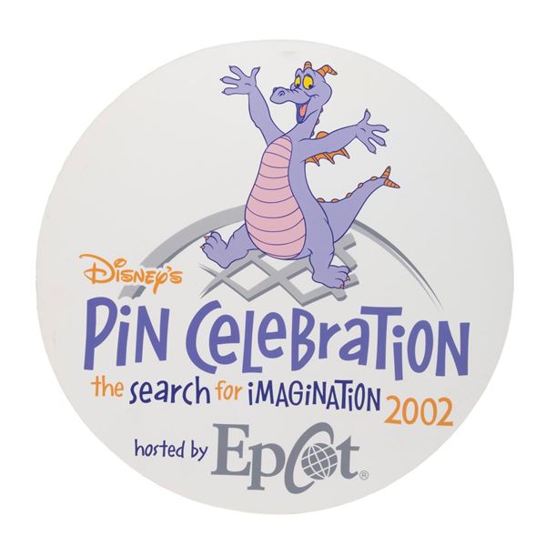 A Figment Disney Pin Celebration Sign.