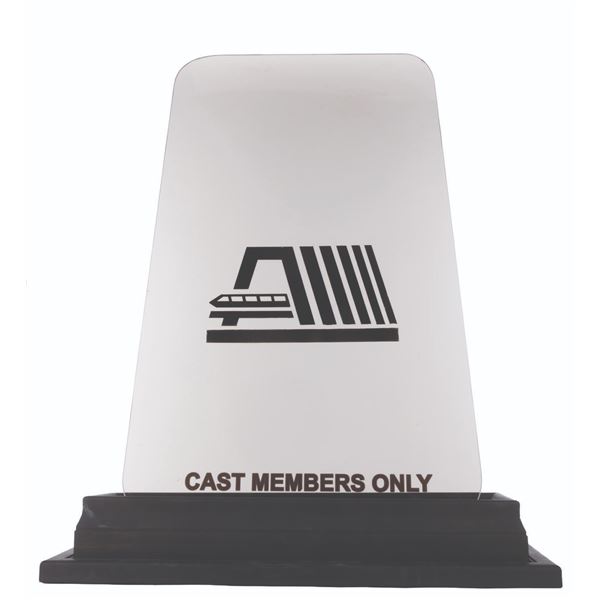 A Contemporary Resort Cast Members Only Glass Sign.